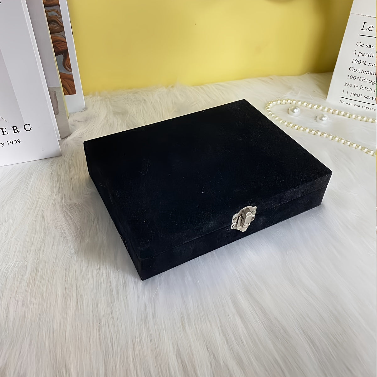 Velvet Jewelry Organizer Box with Flip Cover for Rings Necklaces and Accessories
