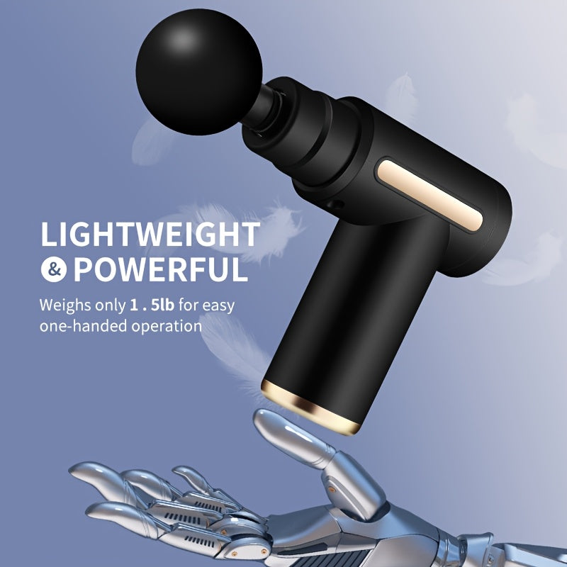 Portativ elektr massaj quroli, litiy batareyasi bilan USB zaryadlash, ABS materialidan tayyorlangan, sport va ochiq havoda foydalanish uchun ideal.