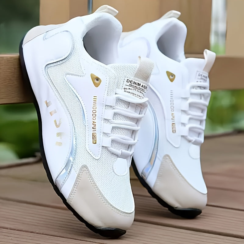 Men's Color Block Sneakers Durable Comfortable Outdoor Casual Low Top Lace-Up