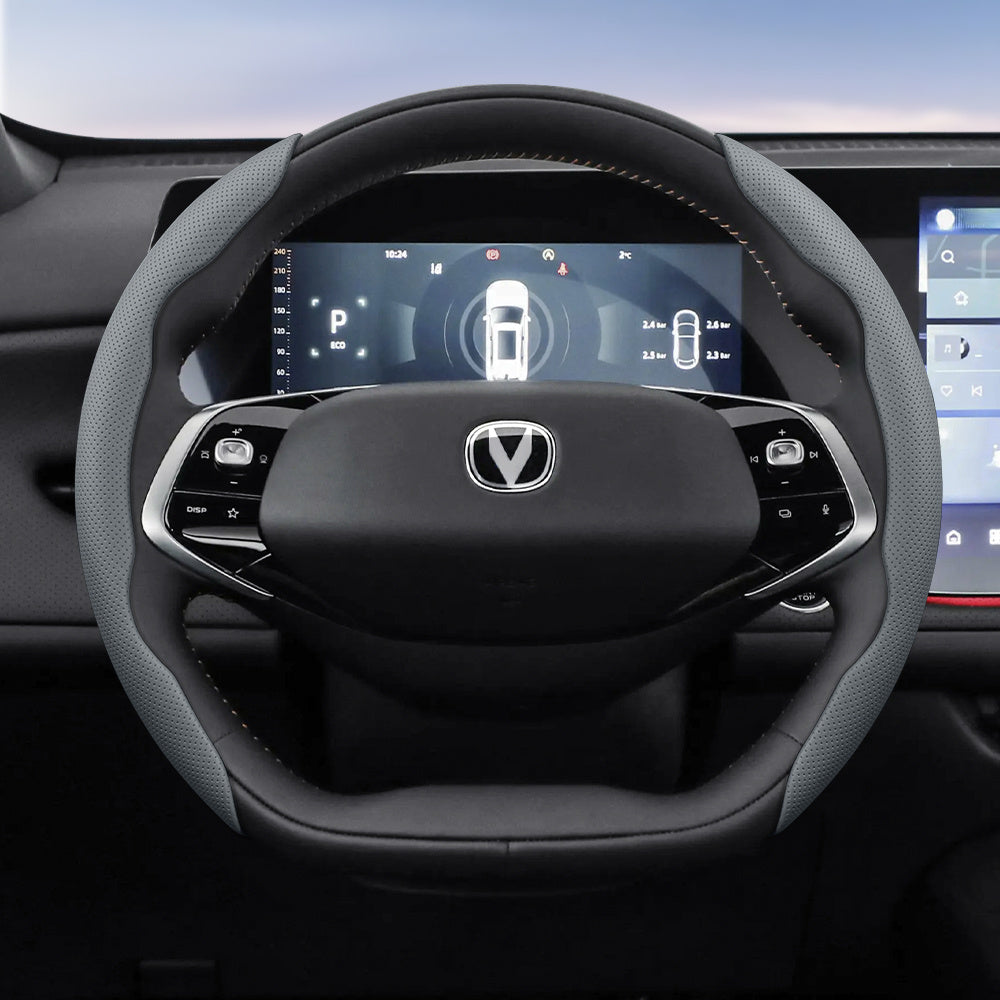 Universal Breathable Faux Leather Steering Wheel Cover Non-Slip Durable For All Seasons