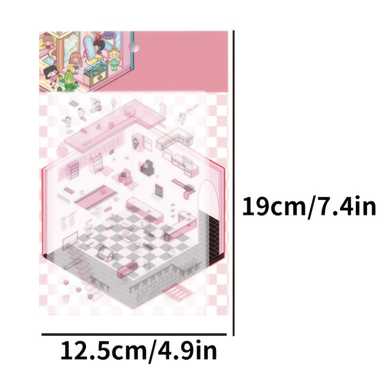 Miniature 3D Panda Stickers Reusable Irregular Shape Glossy PET for Room Decor and Crafts