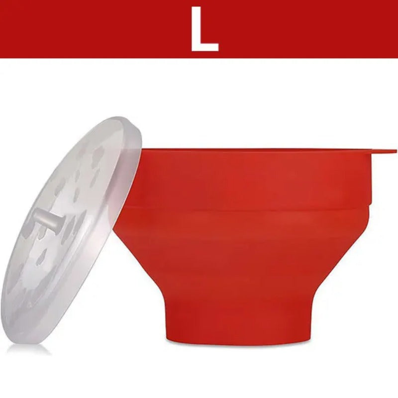 Silicone popcorn maker BPA-free collapsible lid dishwasher safe easy to use
