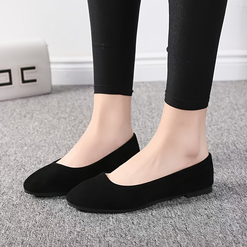 Women's Striped Slip-On Flats Breathable Fabric All-Season Casual Shoes