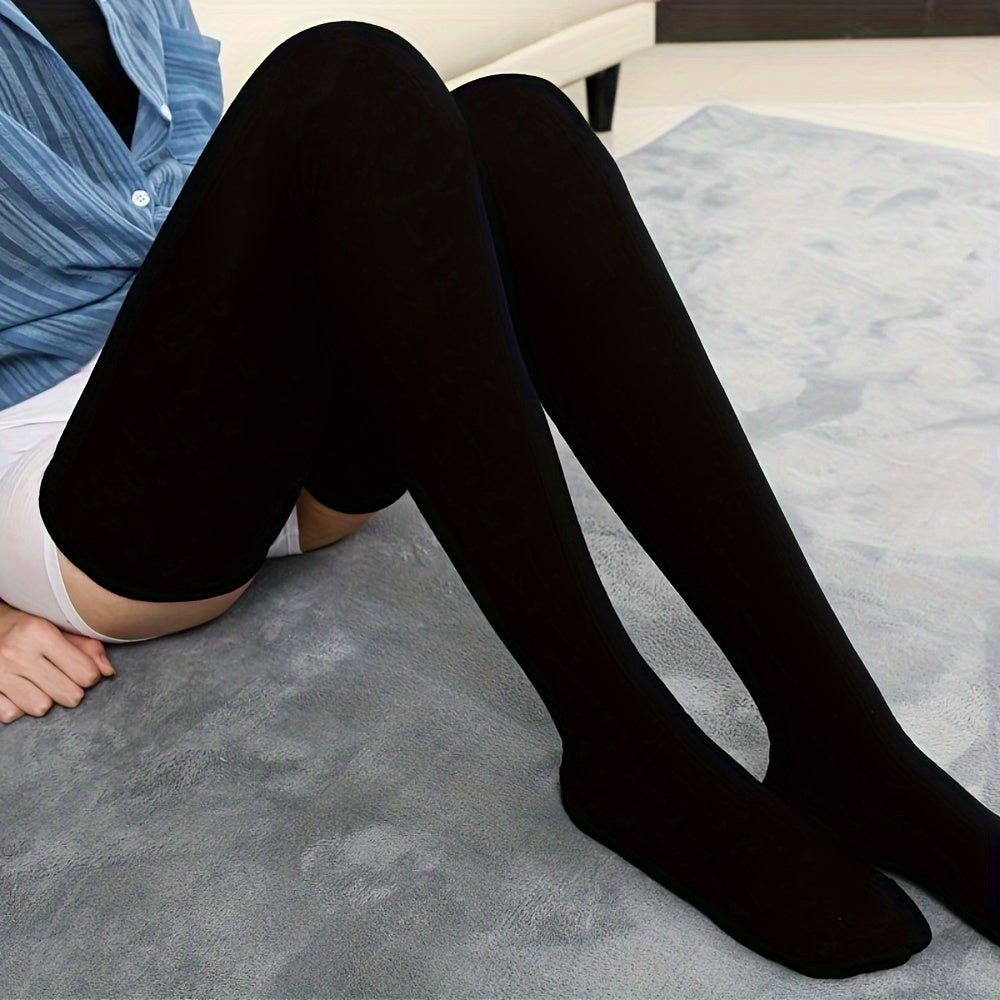 Women's Over-the-Knee Long Socks Knit Stretchable Cotton Polyester Spandex