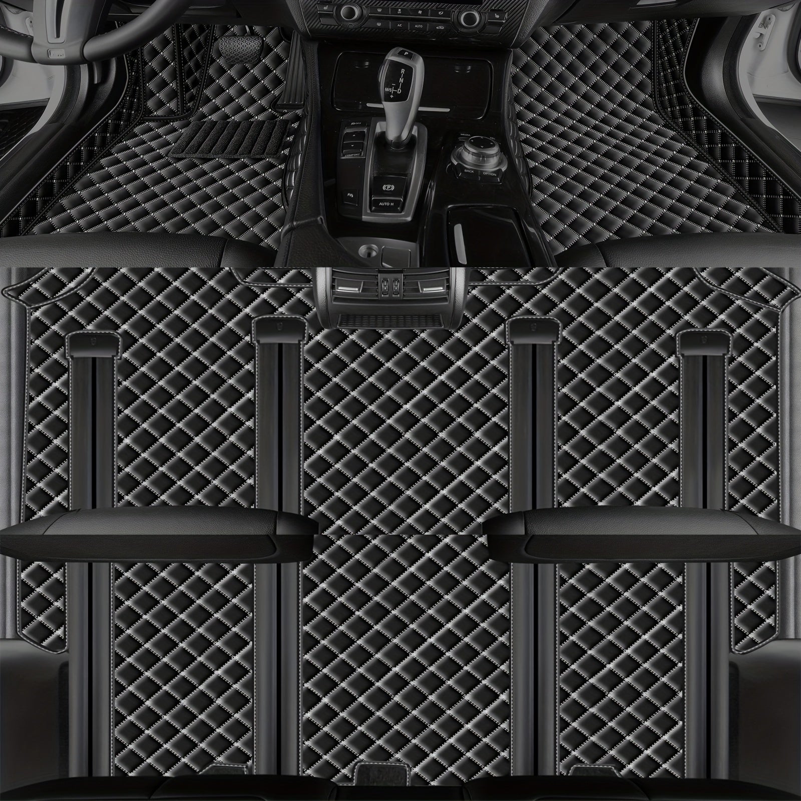 Car Floor Mats Leather Seven-Piece Set All-Weather Durable Easy to Clean