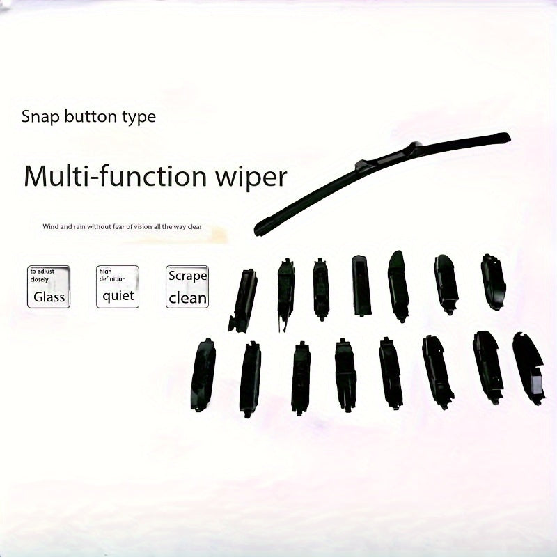 Universal U-Shaped Multi-Functional Wiper Blade Durable Dual Rubber Fit All Cars