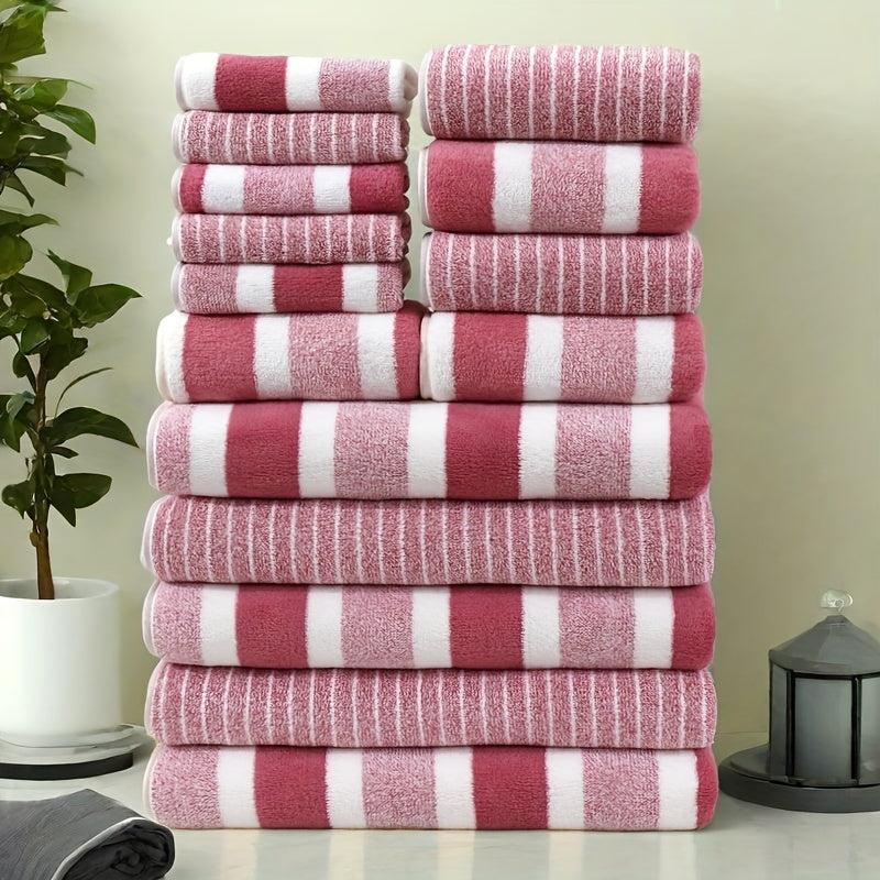 15 ta bo'lakli koral fleece sochiq to'plami, yuz, qo'l va vanna sochiqlari bilan hammom uchun