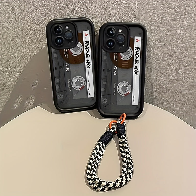 Retro TPU Phone Case with Lanyard for iPhone 16 Pro Max and 16 Plus Stylish Protection