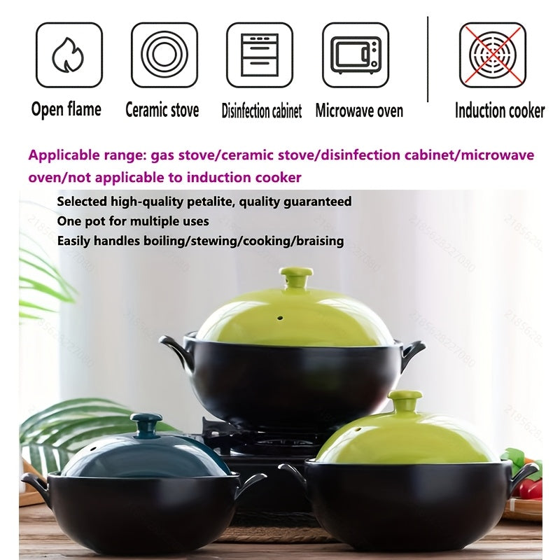 BLX GREEN 1 dona Sferik Keramika Qozon, yuqori harorat va issiqlikka chidamli yuqori sifatli tuproq materialidan tayyorlangan. Uning dumaloq shakli va noyob dizayni bilan, ushbu qozon faqat qo'l bilan yuvish uchun tavsiya etiladi.