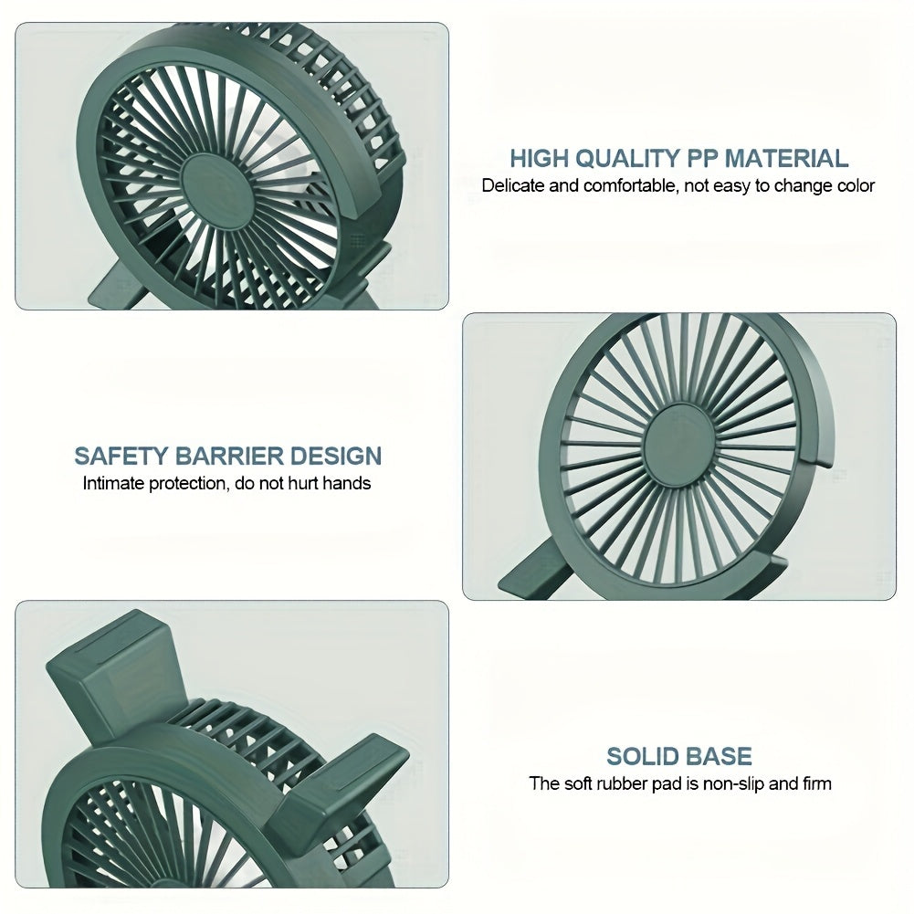 USB Desktop Fan Quiet High Airflow Office Dorm Home Small Portable