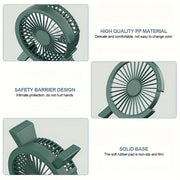 USB Desktop Fan Quiet High Airflow Office Dorm Home Small Portable