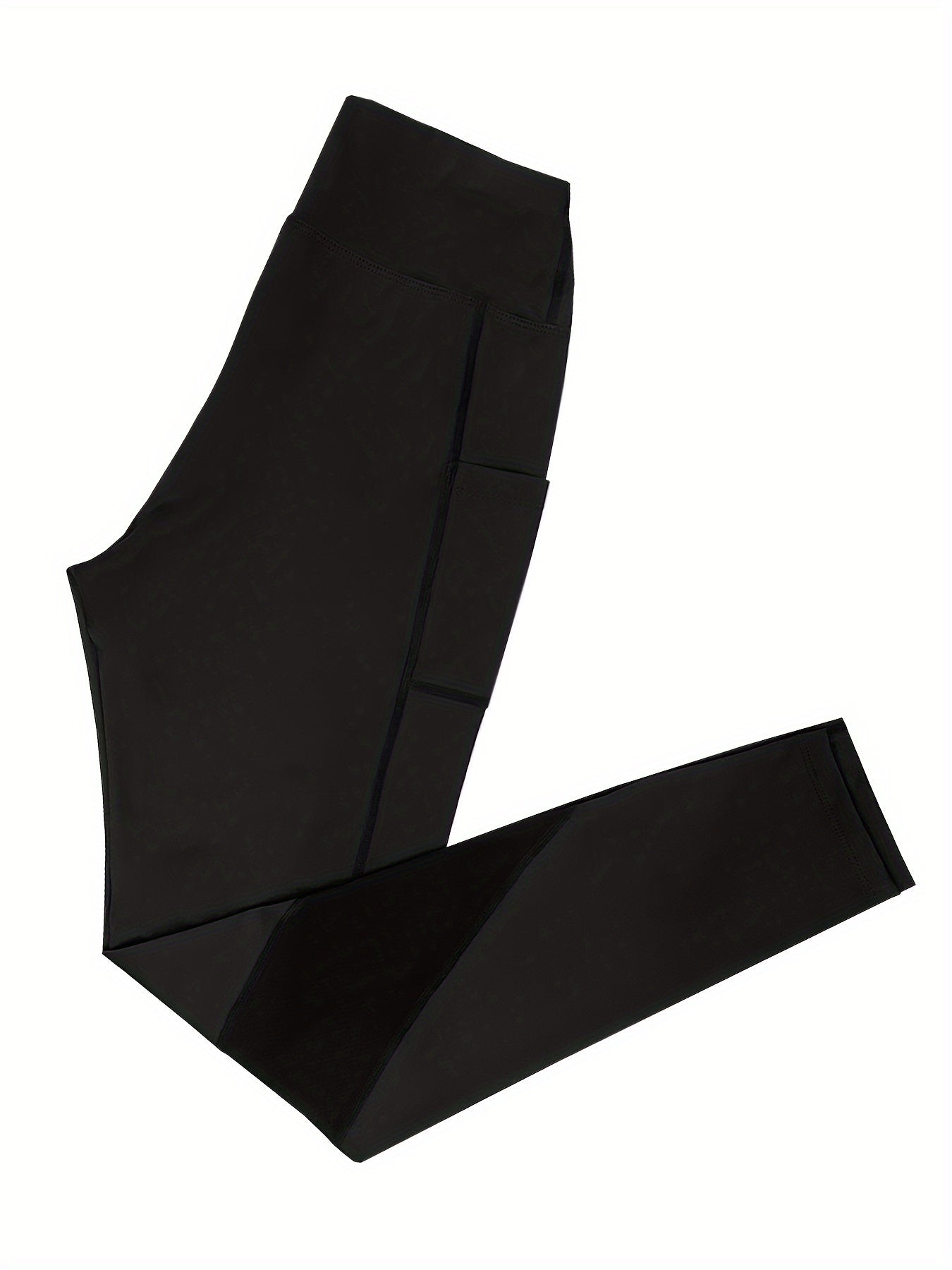 Juzg'ulash uchun cho'ziladigan, qulay yuqori bel yoga legginslari, cho'ziladigan moslik, qora rangda, to'rli panellari bilan, har kuni va mashg'ulotlar uchun mukammal.