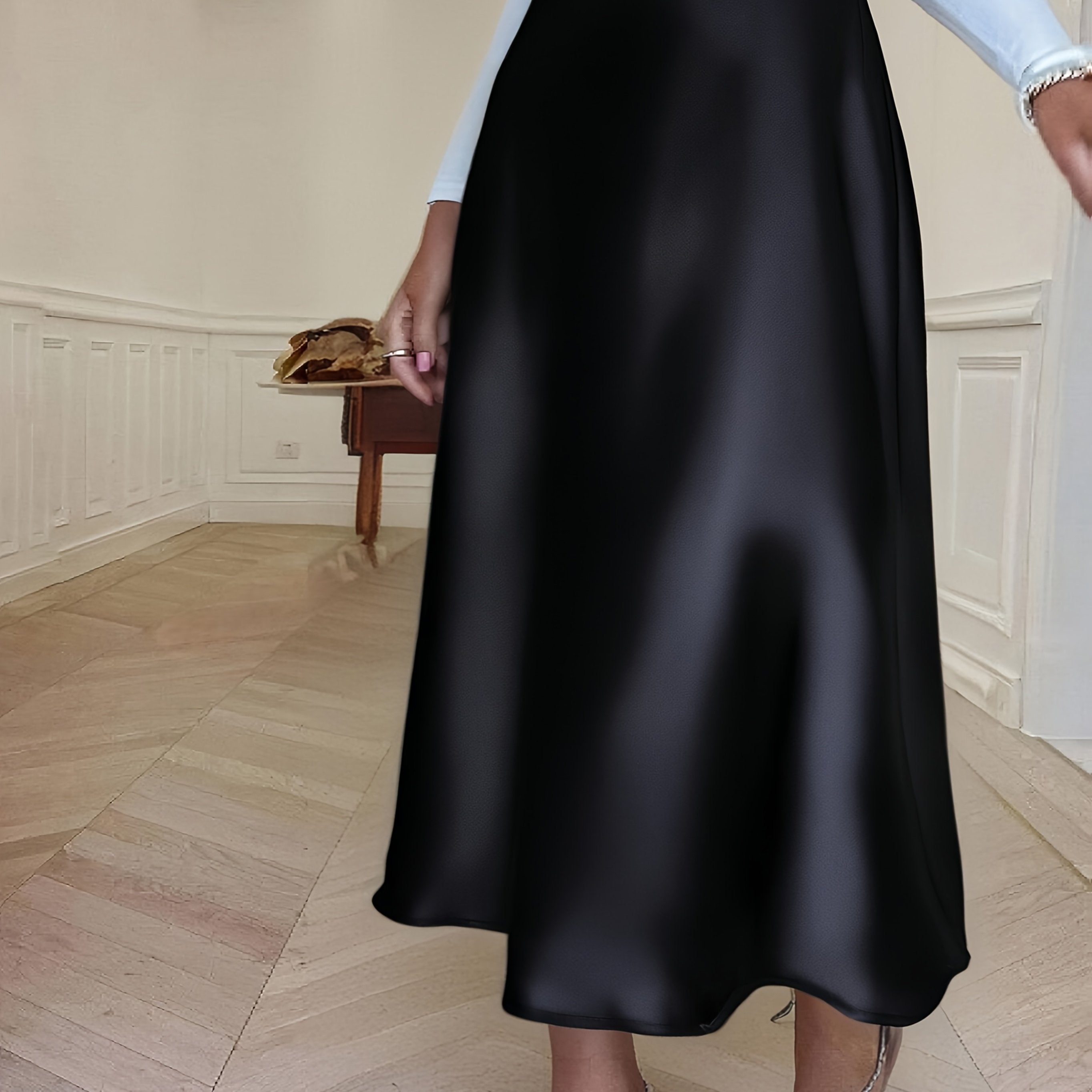 Plus Size Mermaid Satin Skirt Polyester Solid Color All Season Fish Tail