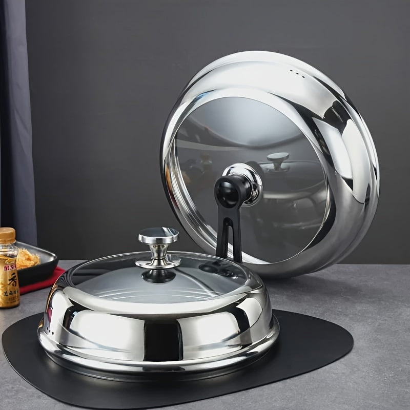 Sartén de acero inoxidable y tapa de vapor con tapa de vidrio para cocina