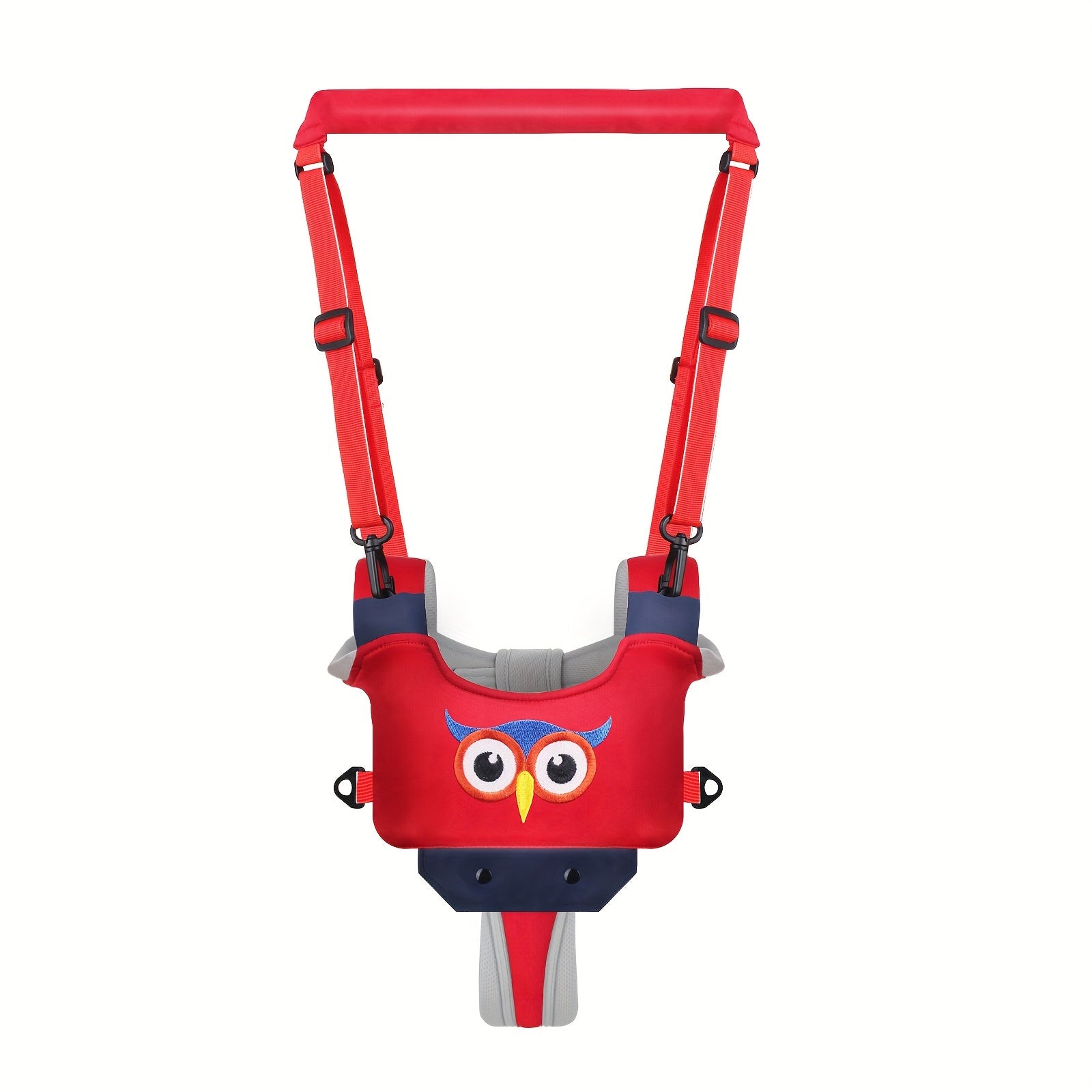Adjustable Baby Walker Harness with Cartoon Embroidery Breathable Learning Aid for Infants and Toddlers 0-3 Years