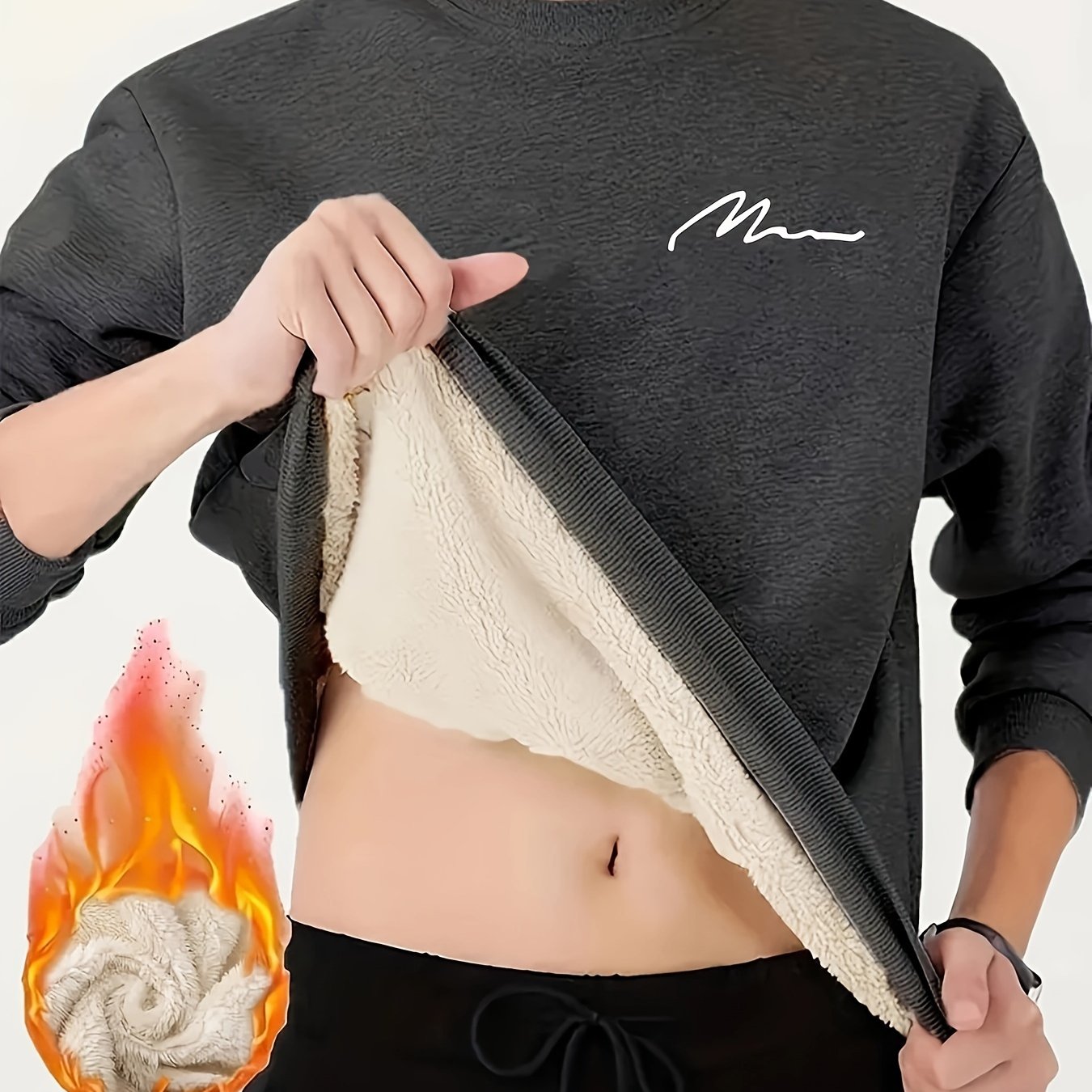 Qoramtir rangdagi 'Mama' printli, mo'ynali erkaklar svitshoti, kuz va qish uchun mukammal.