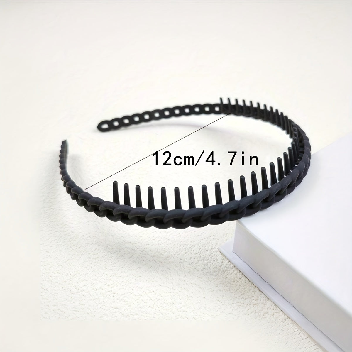 Set of 2 Non-Slip Hairbands with Teeth for Women Girls Solid Color Hair Styling