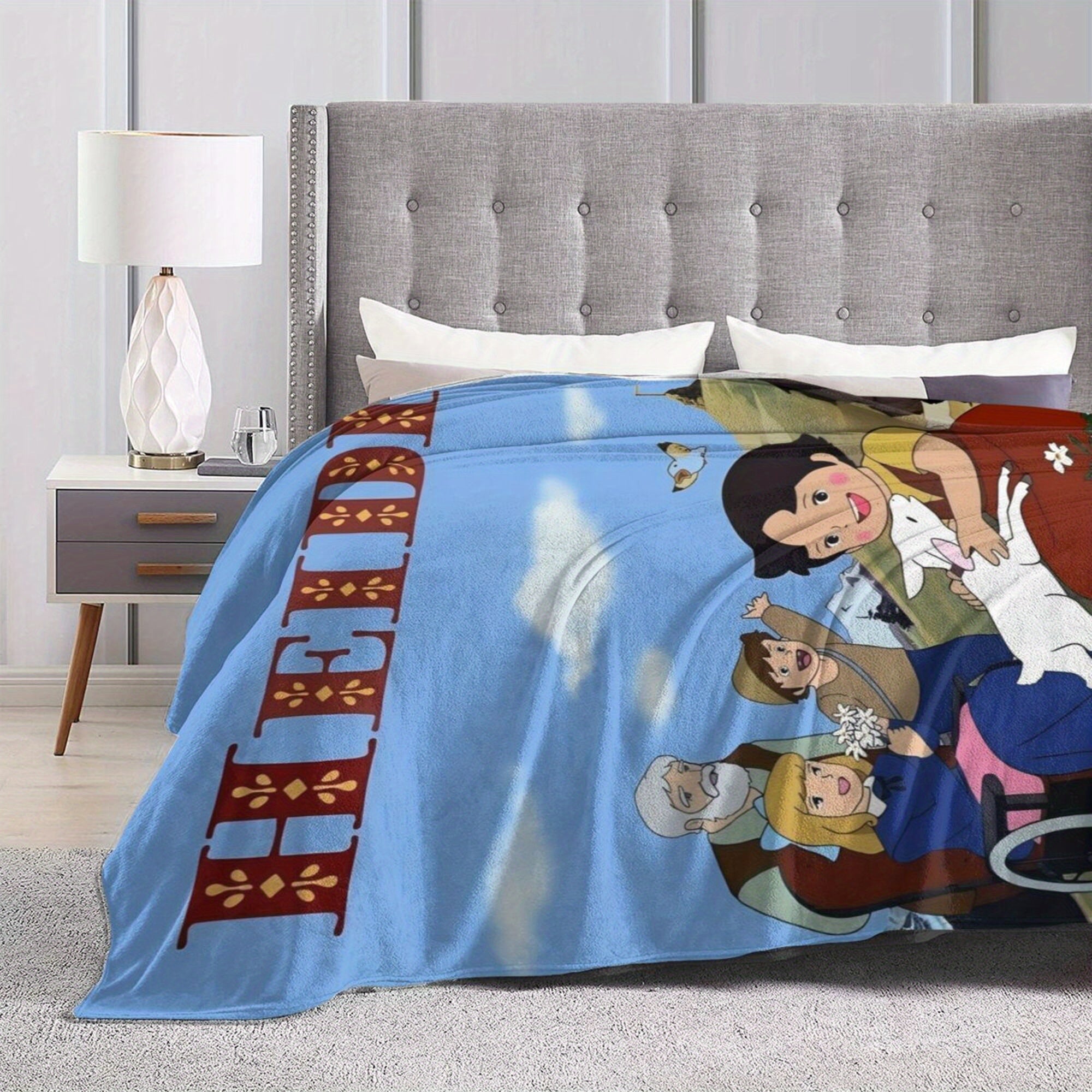 Alplardagi Haydidan ilhomlangan ultra-yumshoq flanel tashqi ko'rinishi - Har mavsum uchun ideal, divan, ofis va sayohat uchun mukammal - Ko'p maqsadli uy bezak aksessuari, divanda qulaylanish yoki sovg'a sifatida berish uchun ajoyib.