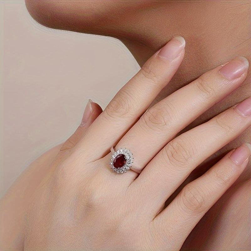 Кольцо с овочной цветочной вставкой из стерлингового серебра для женщин