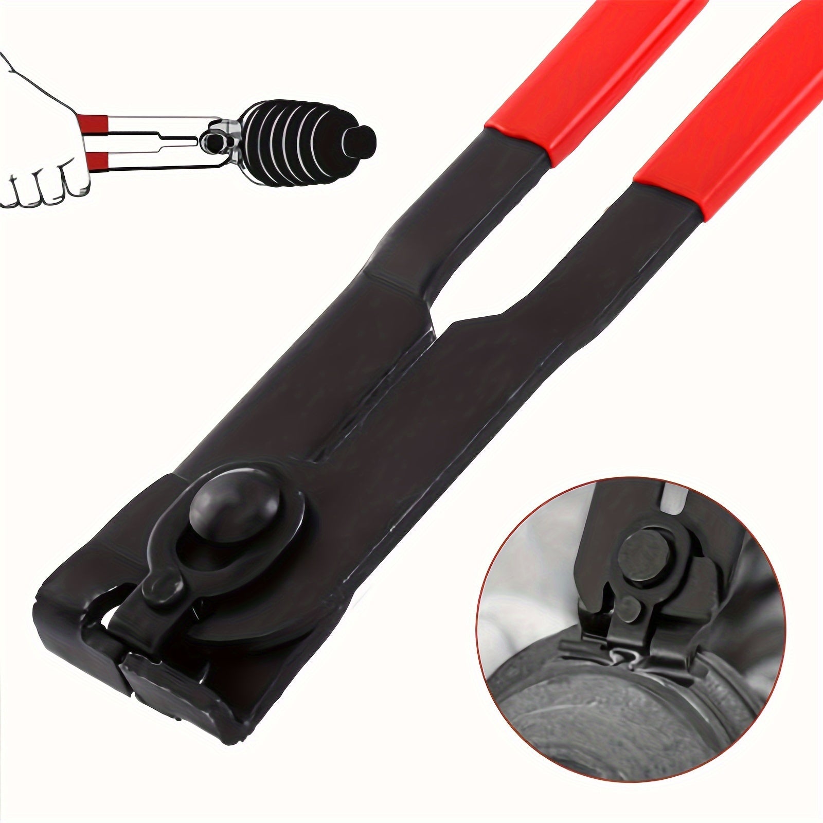 Steel CV Connector Dust Cover Clamp Pliers with Red Grip for Automotive