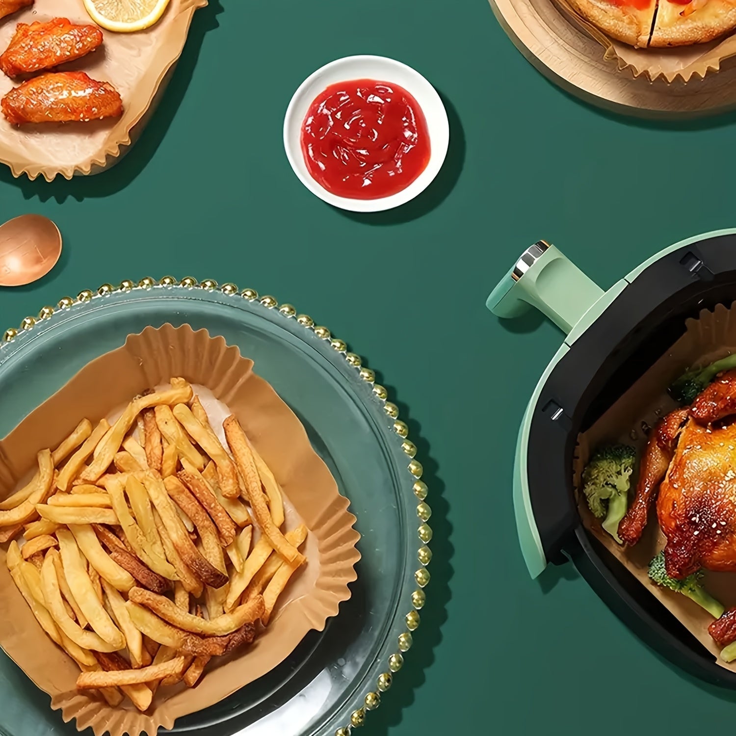 50 упаковка одноразовых подкладок для фритюрниц, которые не прилипают, прямоугольные бумажные формы для выпечки, жаропрочные корзины, безопасные для использования в духовке, без химикатов кухонные гаджеты для выпечки и кулинарных аксессуаров