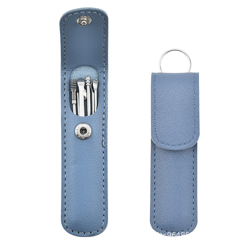 Uniseks zanglamaydigan po'latdan yasalgan quloq sızishini tozalash uchun to'plam 6-in-1 quloq cho'ntak to'plami