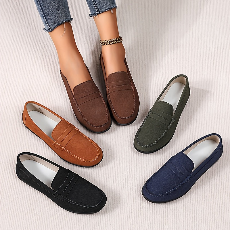 Women's Flat Shoes Leather Slip-Resistant Four Seasons