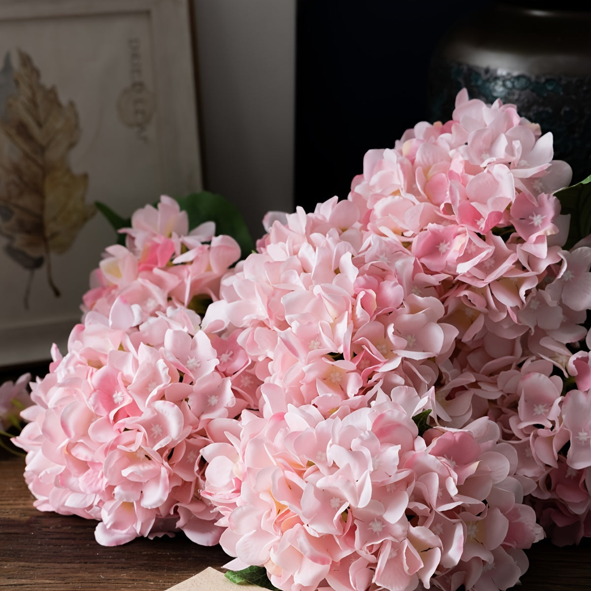 Set of 3 Real Touch Hydrangea Artificial Flowers for Home Decor and Events