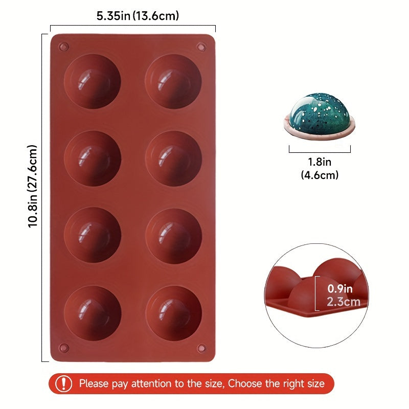 Semi Sphere Silicone Mold for Chocolate, Fat Bombs, Cake, Jelly, Dome Mousse 70mm