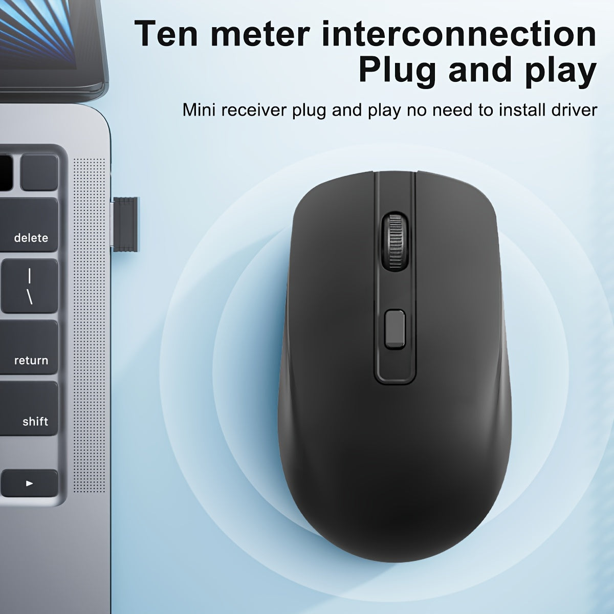 Wireless Optical Mouse with 4D Button Ambidextrous Plastic Design for Laptops and Desktops