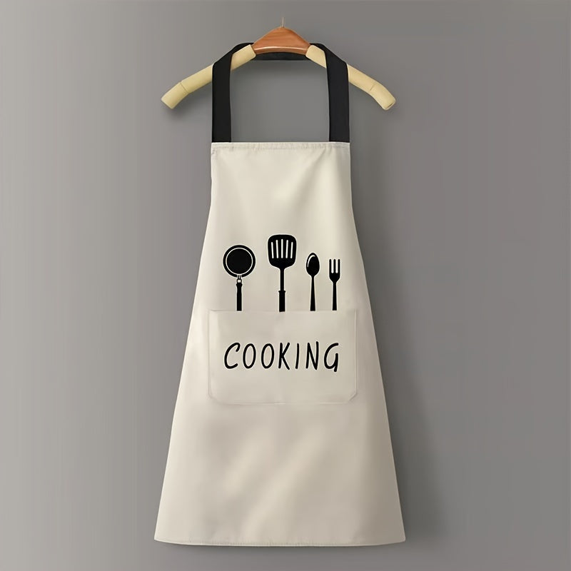 Unisex Waterproof Plastic Apron with Pockets for Kitchen and Restaurant Use