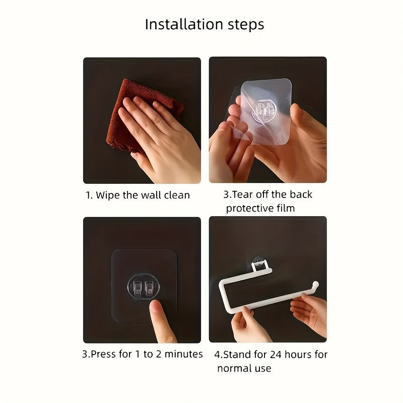 Plastik Qog'oz Sochiq Tutgichi, Hammom va Oshxona Saqlash uchun Suyuq Qopqoq, Teshik Olish Shart Emas - Har qanday Silliq Yuzaga O'rnatish