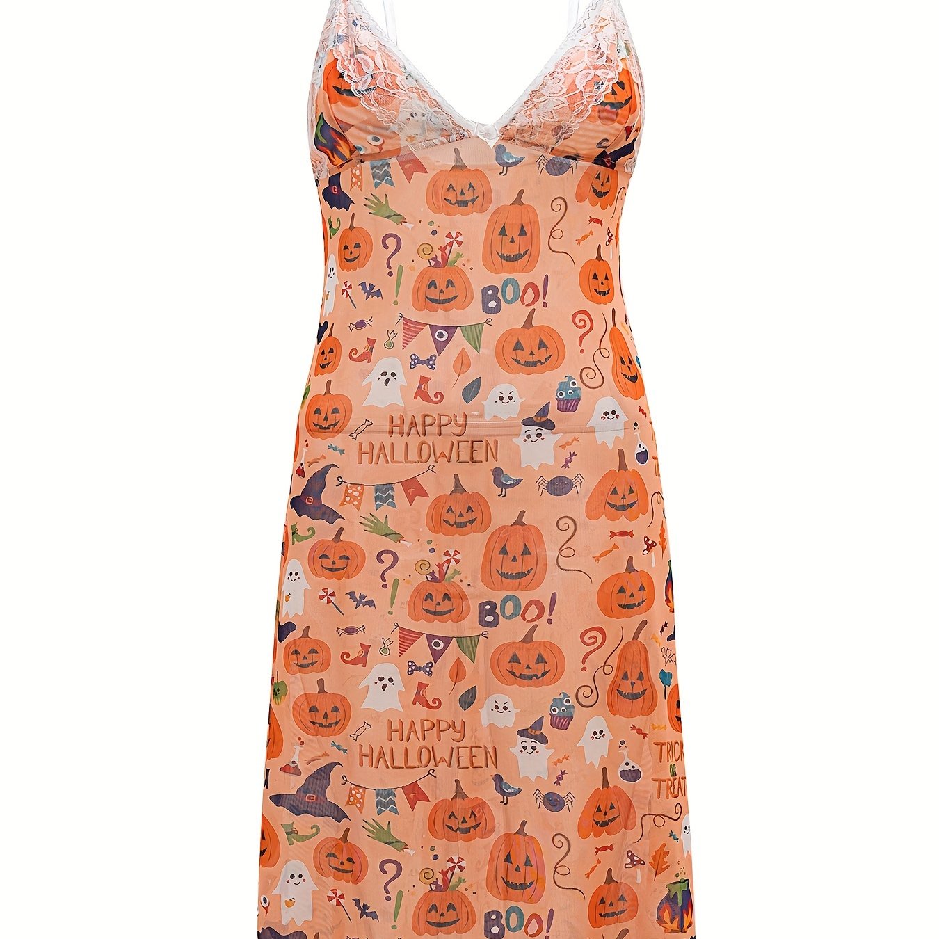 Women's Lace Mesh Slip Dress V-Neck Backless Lingerie