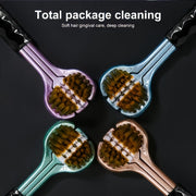 Set of 4 Adult Manual Toothbrushes with 3-Sided Brush Heads, Golden Volcanic Bristles and Soft Grips