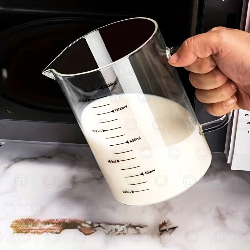 Juego de tazas medidoras de vidrio de borosilicato resistentes al calor, duraderas, para cocina y repostería 33.81oz