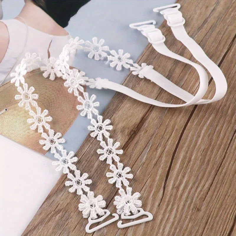 Women's Lace Bras with Invisible Straps Halter Cross-Back Floral Nylon Lingerie