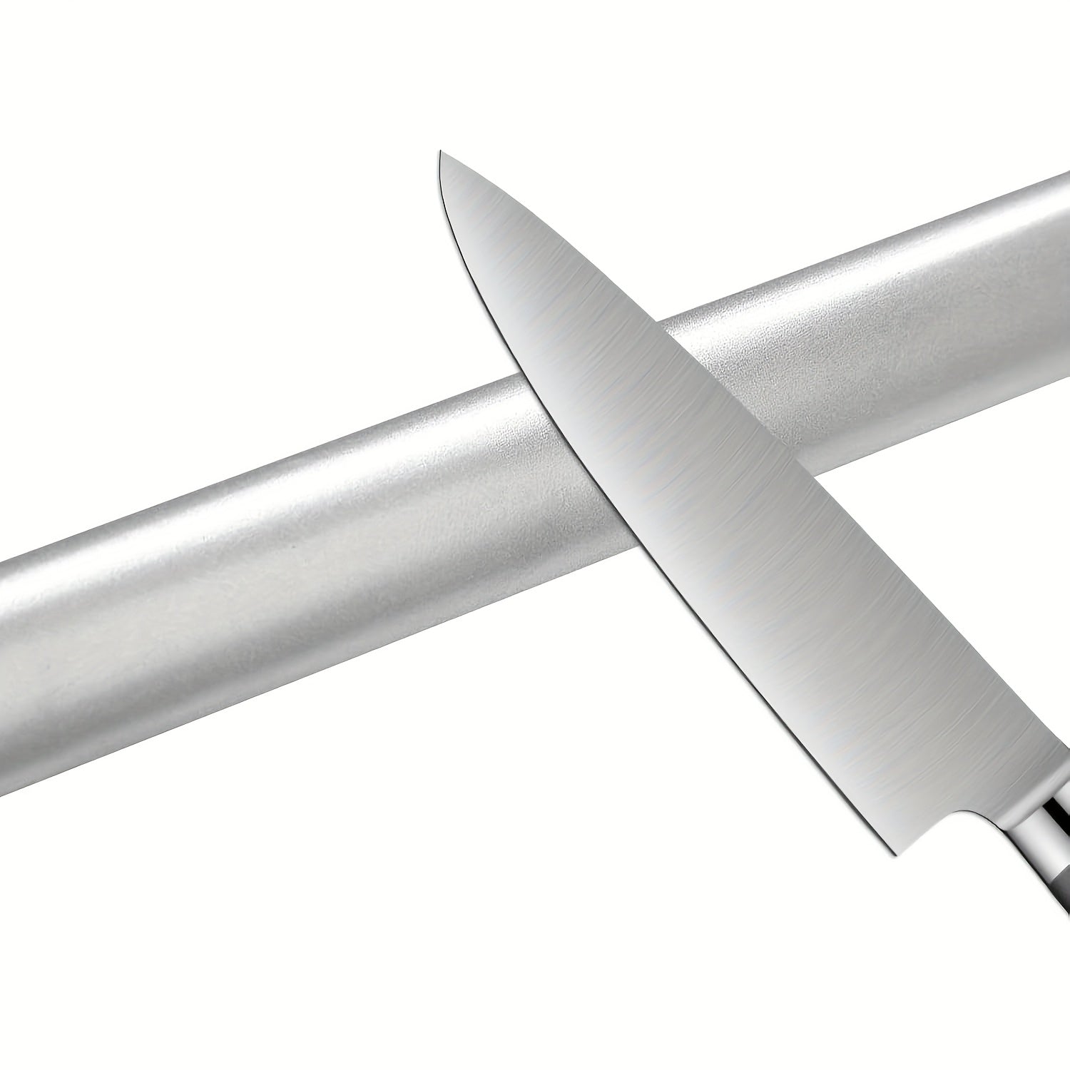 8-Inch Diamond Coated Knife Sharpening Steel with Black Handle for Kitchen Knives