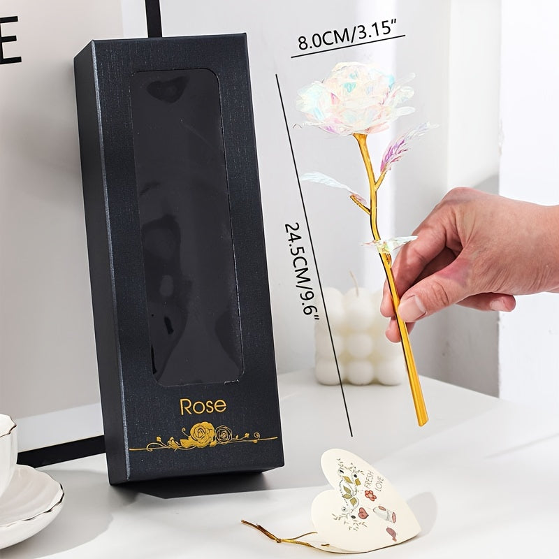 Artificial Rose Flower Gift Set with Card and Gift Box for Valentine's Day Weddings and Parties