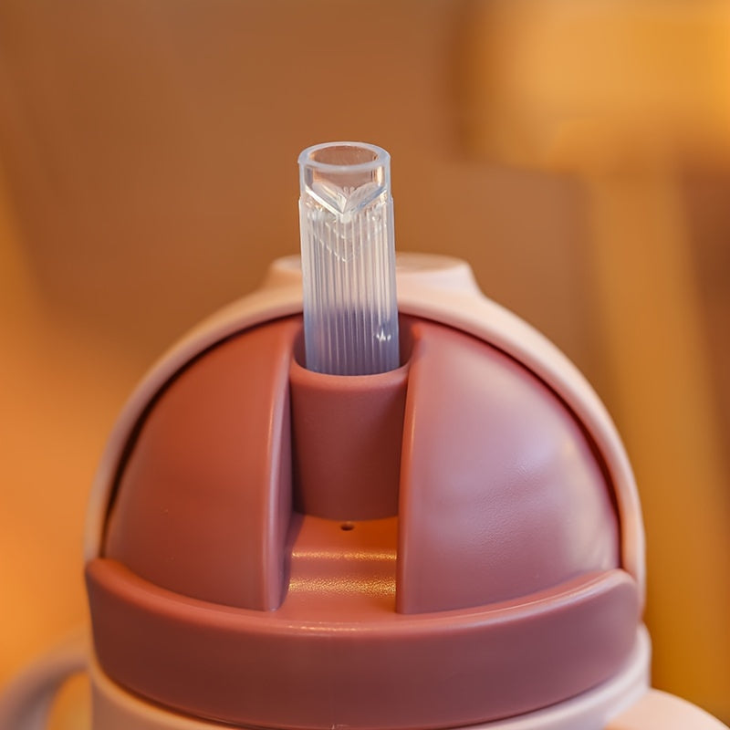 Kids 250ml Cartoon Print Leak-Proof Plastic Drinking Mug with Straw BPA-Free