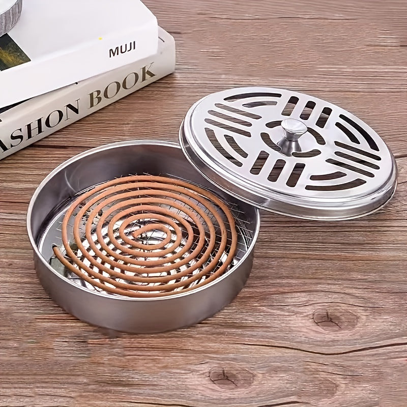 Stainless Steel Mosquito Coil Holder Portable Fireproof Indoor Outdoor