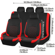 Universal Car Seat Covers Black Red Woven Polyester Durable Pack of 2