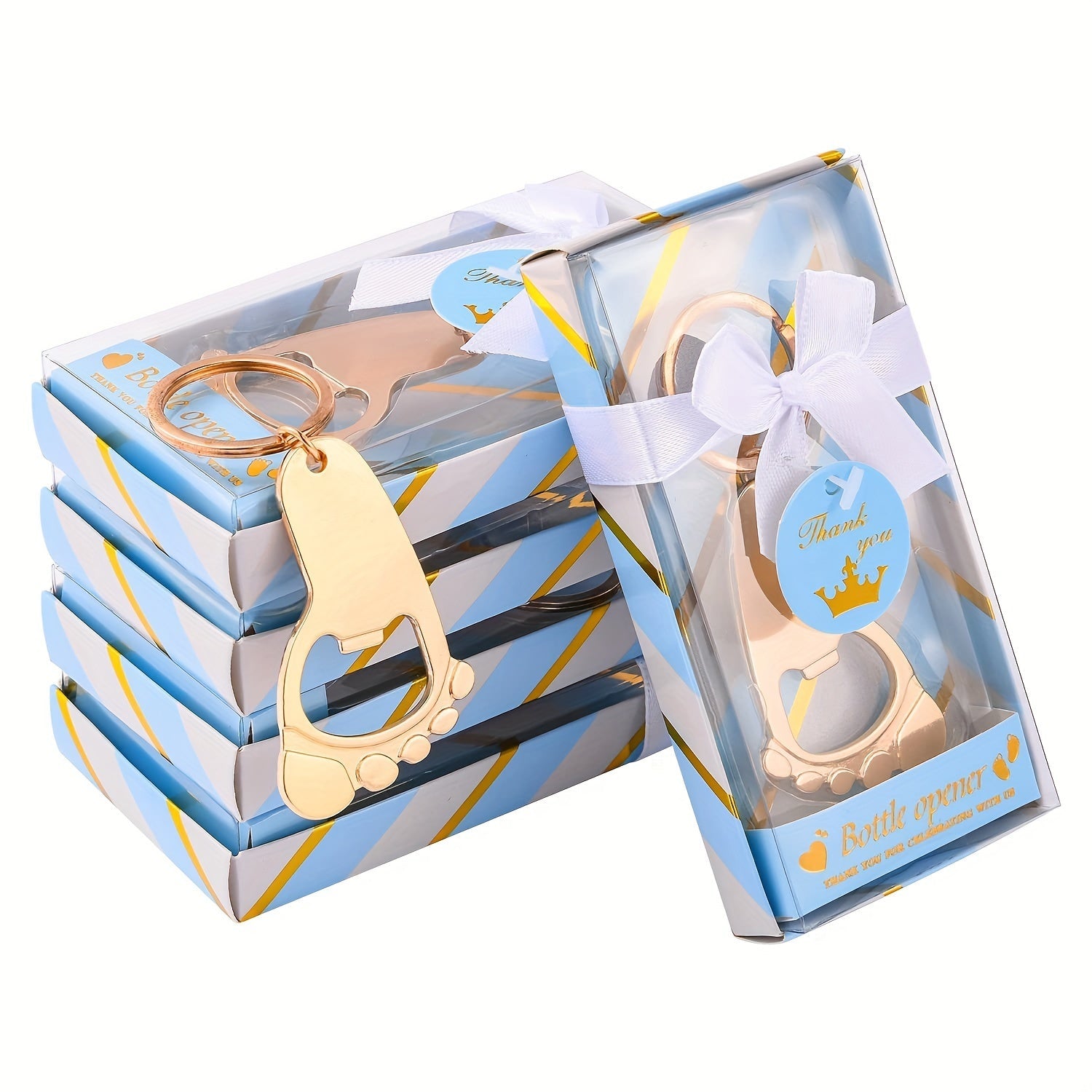 Набор из 24 открывалок для бутылок в виде следов детских ног в подарочной коробке для душа - Идеально подходит для сувениров, памятных подарков и декораций