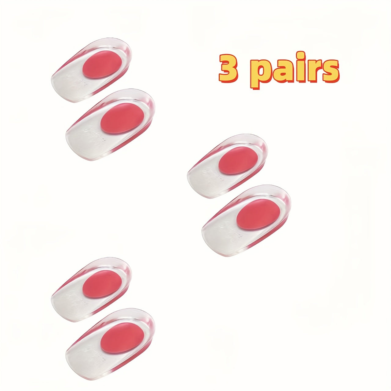 Uniseks jel balandlik qo‘shimchali oyoq kiyim ichki qismi 3-to‘plam, sirpanishga qarshi, shokni yutuvchi, ko‘k qizil oq