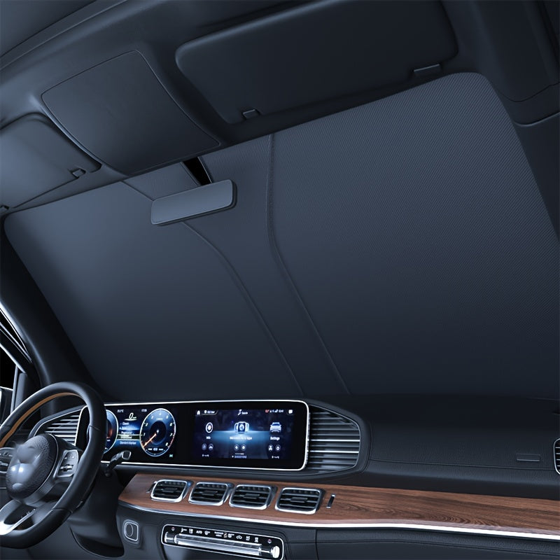 Car Windshield Sunshade Titanium Silver UV Heat Blocker Foldable Front Window Protector