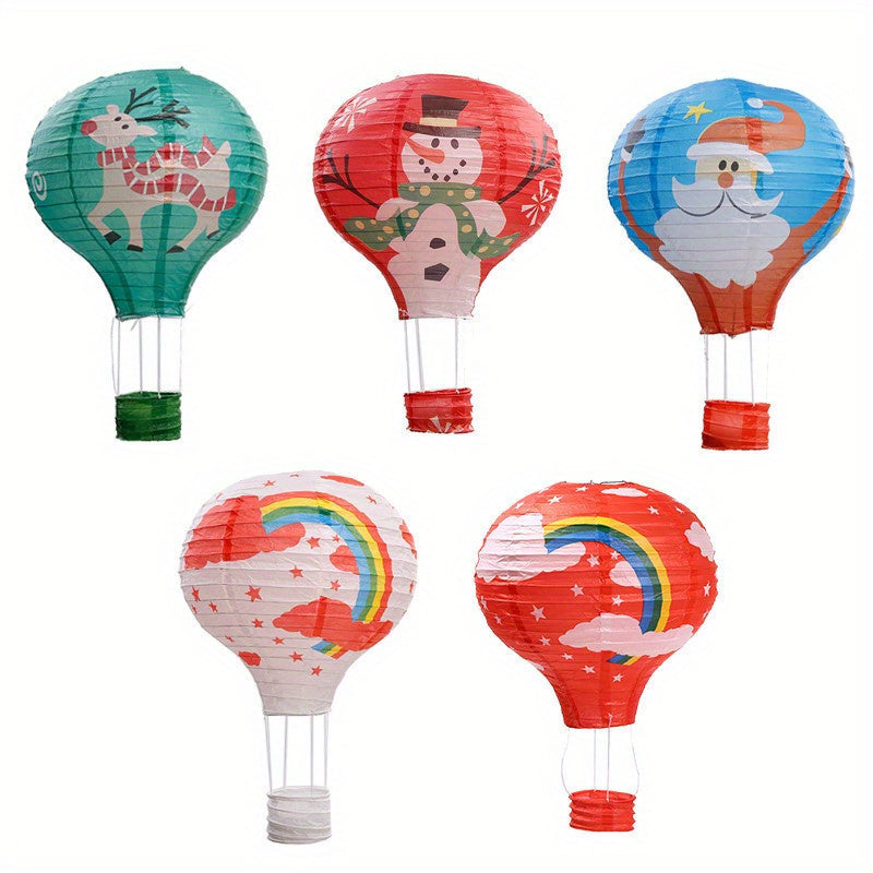 30.48 cm Santa Claus Elk Paper Lantern for Xmas Decorations and Party Supplies