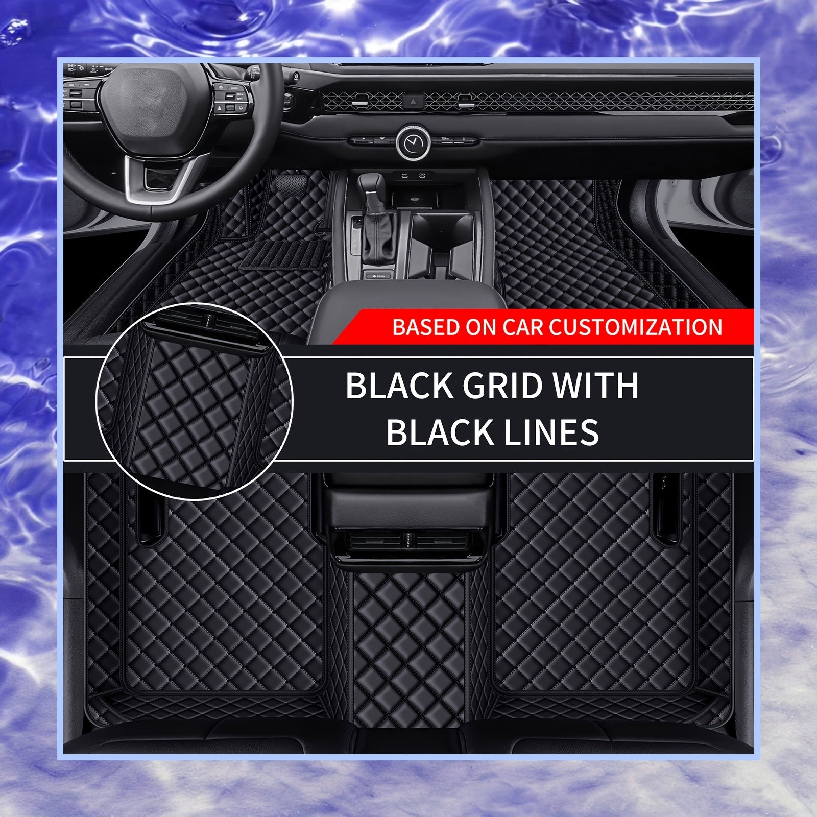 Avtomobil polikarbonat matlari to'plami sun'iy charm, barcha mavsumlar uchun, sirpanmaydigan, oson tozalash, chidamli