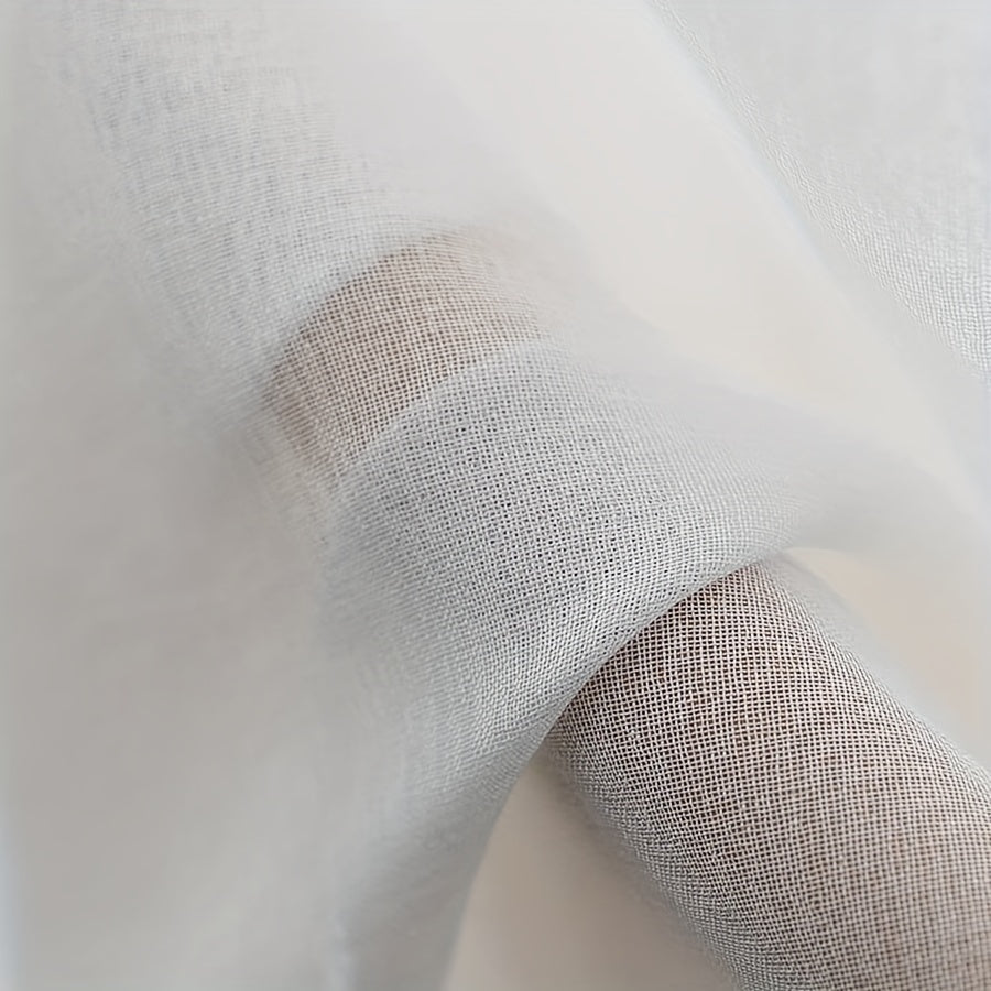 Soft White Sheer Curtain for Balcony, Living Room, Bedroom, Kitchen