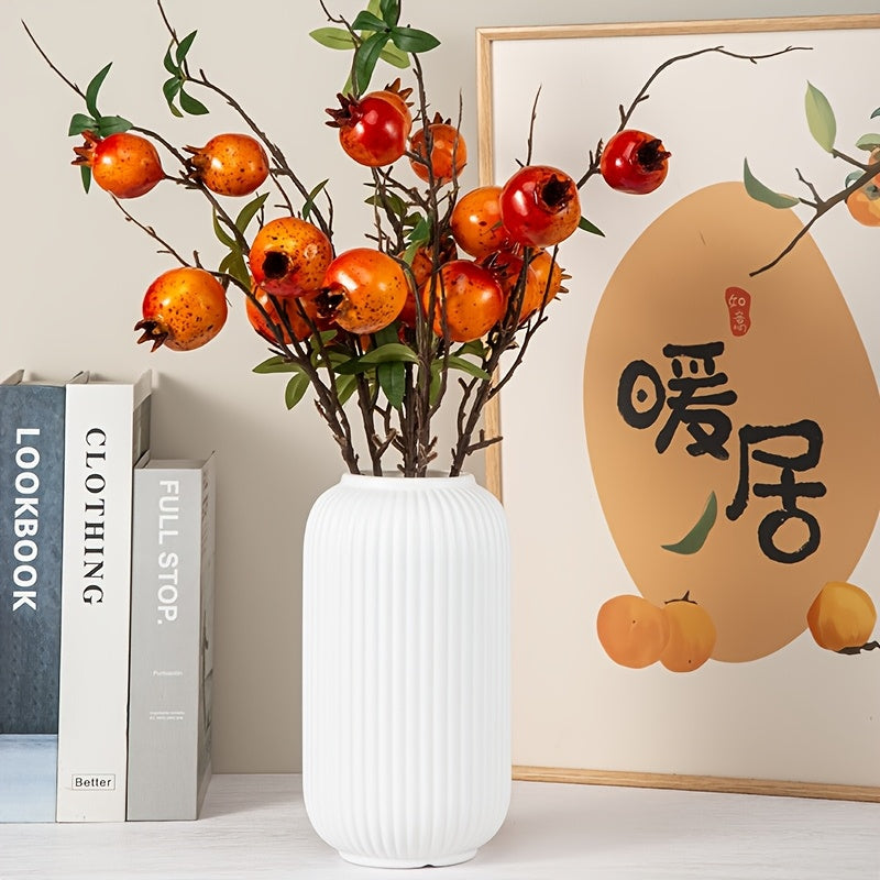 Contemporary Plastic Vase with Stripes for Home Decor and Fresh Flowers