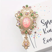 Retro-Style Rhinestone Enamel Brooch for Men and Women Baroque Irregular Pin Statement Jewelry