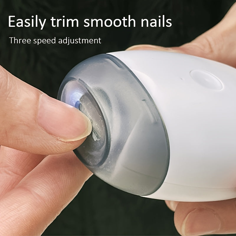 Electric Nail Clipper for Elderly and Kids with LED Light, 3 Speed Settings, USB Rechargeable